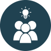 Icon of a group of people having an idea