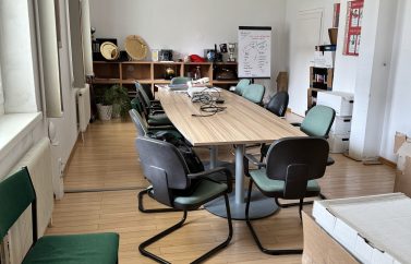 Image of an old, cramped office.